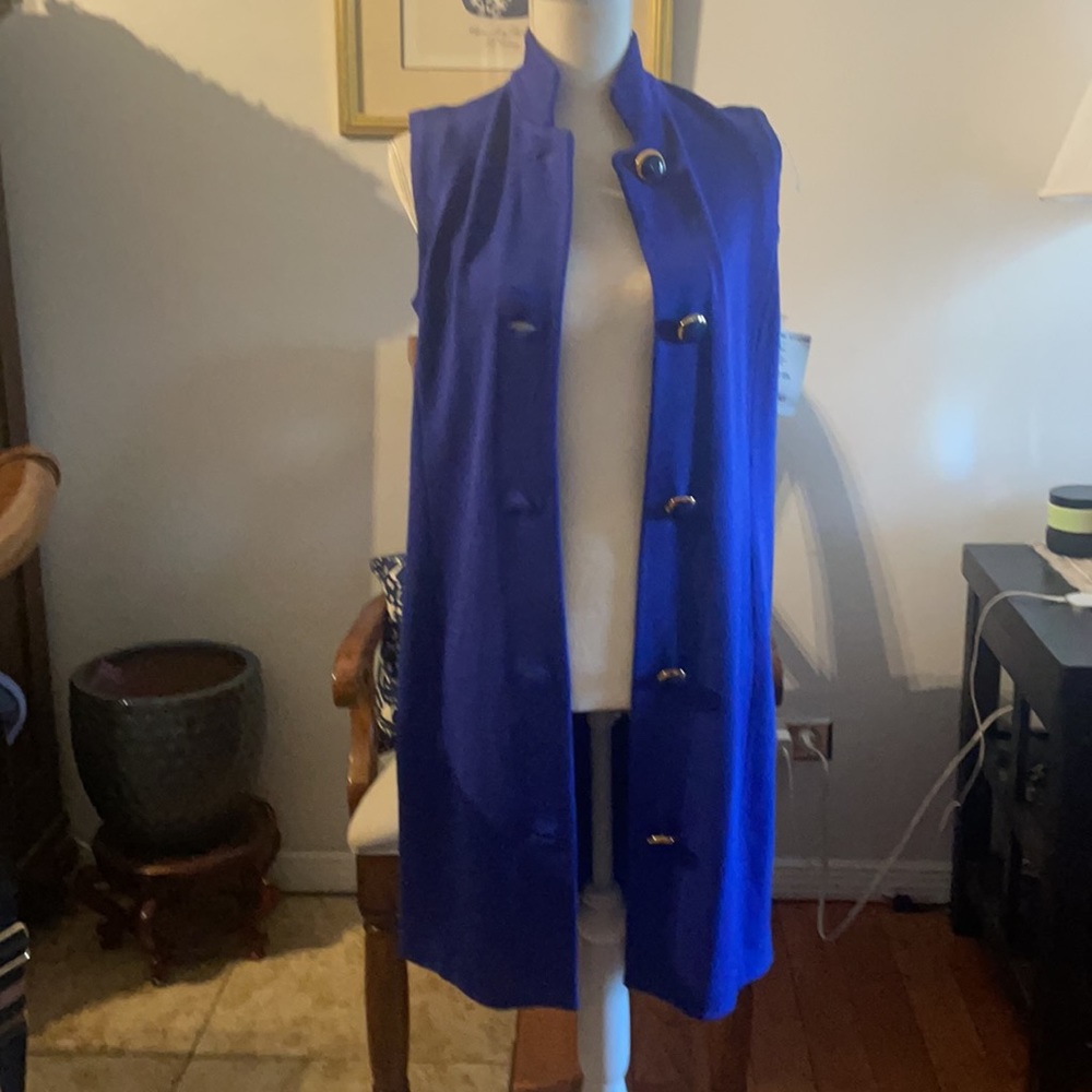 New St John Blue Button Dress - Picture 1 of 5